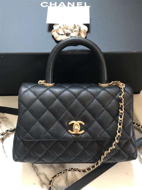 mini chanel handle bag|chanel handbag with top handle.